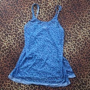 Blue VS leopard print slip